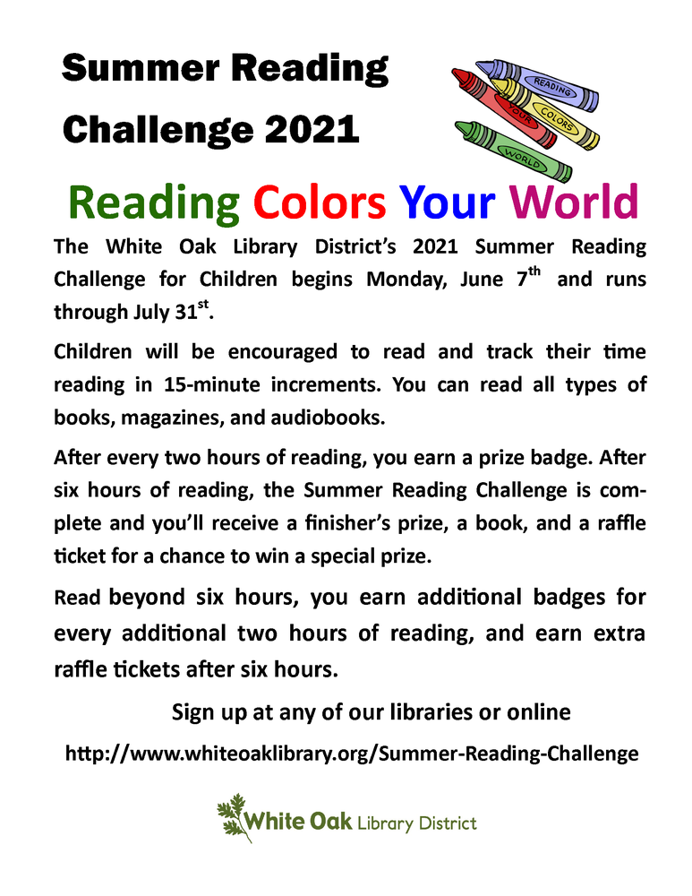 White Oak  Library Summer Reading Challenge