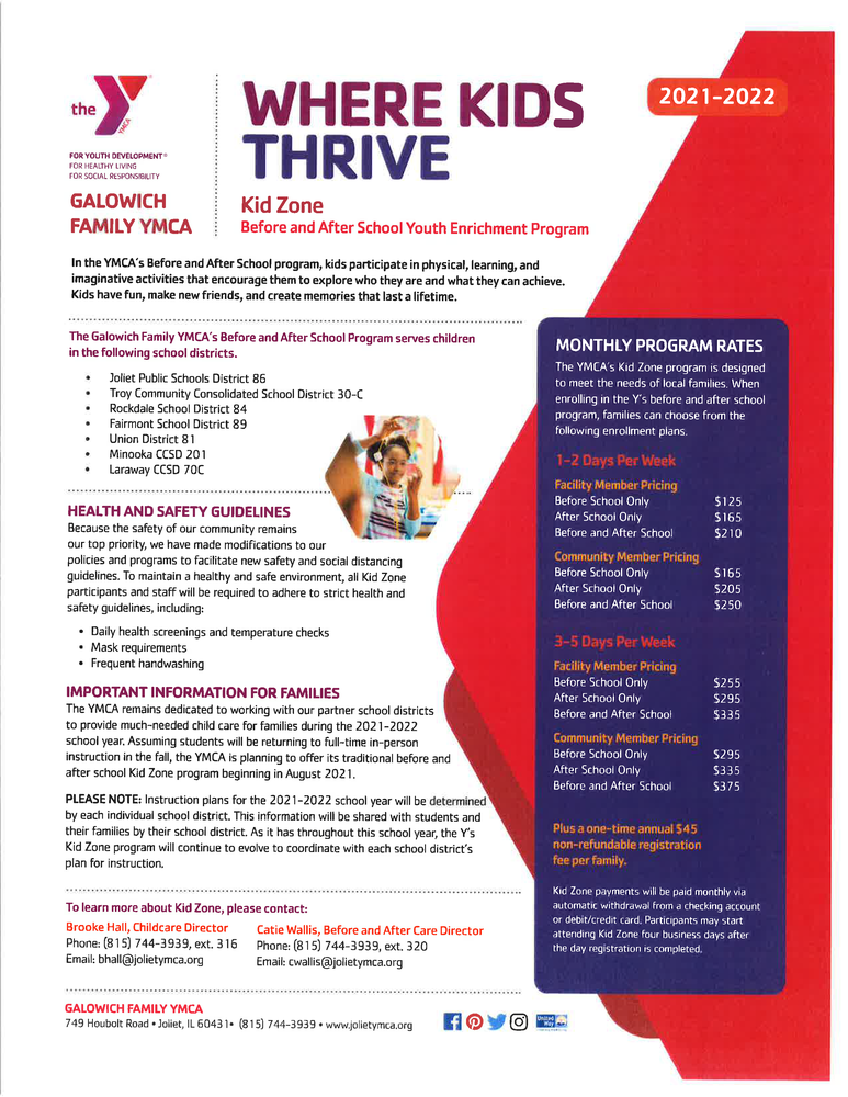 2021-2022 YMCA Kid Zone